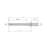 Modular Drills • TOP DRILL Modular X • 8 x D • Side Lock Shank • Inch - Big-tools Industrial Supply Tools for Metal Cutting